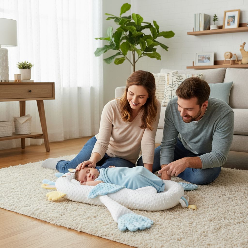 Smart Soothing Baby Lounger with Patting Hands