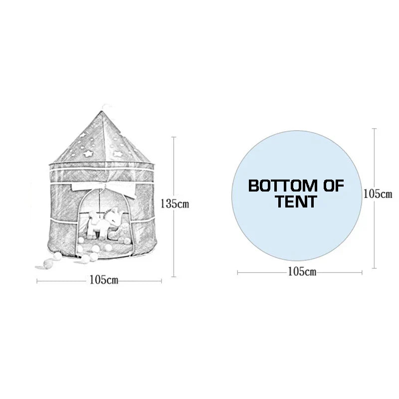 Kid Tent House Portable Castle Children Teepee Play Tent