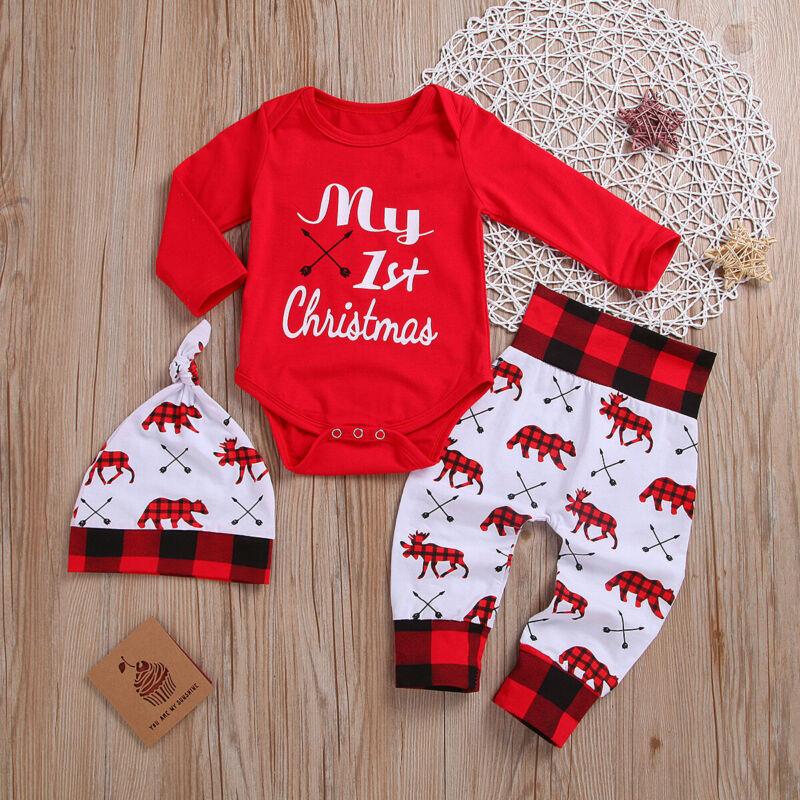 white christmas dresses Baby Boy My First Christmas Outfit – MEACAOFG