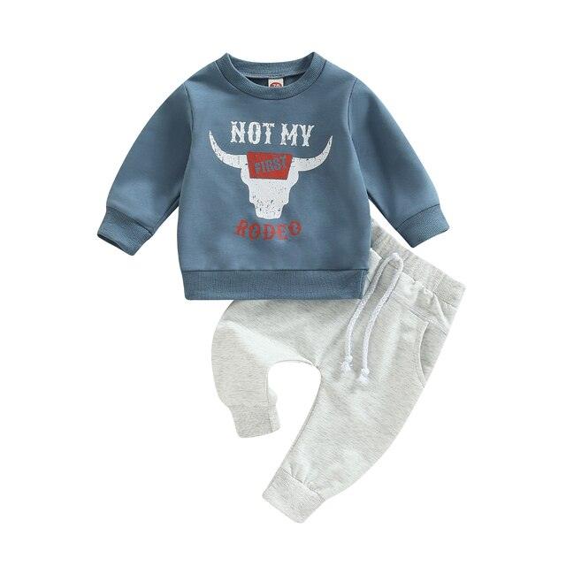 Bull Print Baby Boy Clothes Set