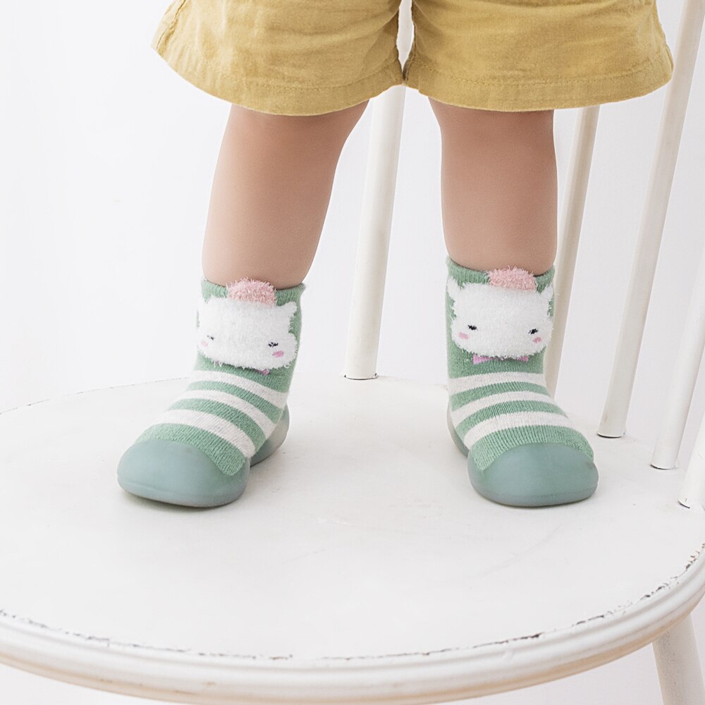 Winter Baby Sock Shoes - Green Sheep
