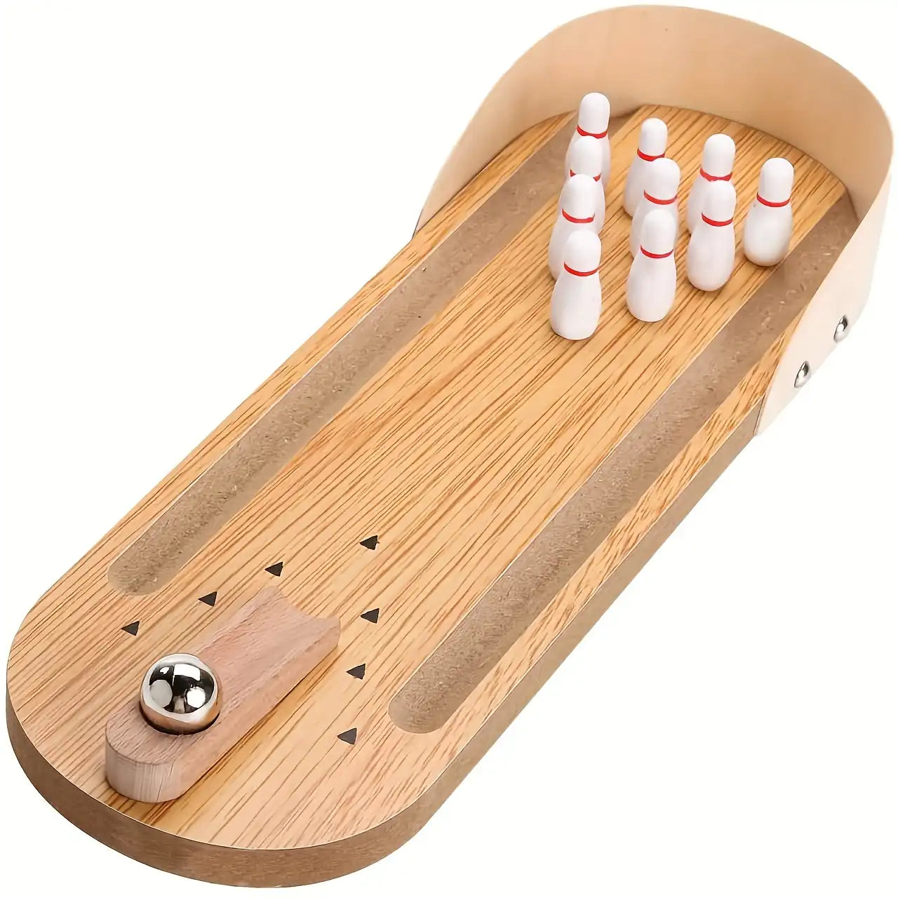 Desktop Mini Bowling Game Set - Desktop Wooden Board, Bowling Shooting Game, Stress Relief Small Finger Toys, Fun Trick Gift - MEACAOFG