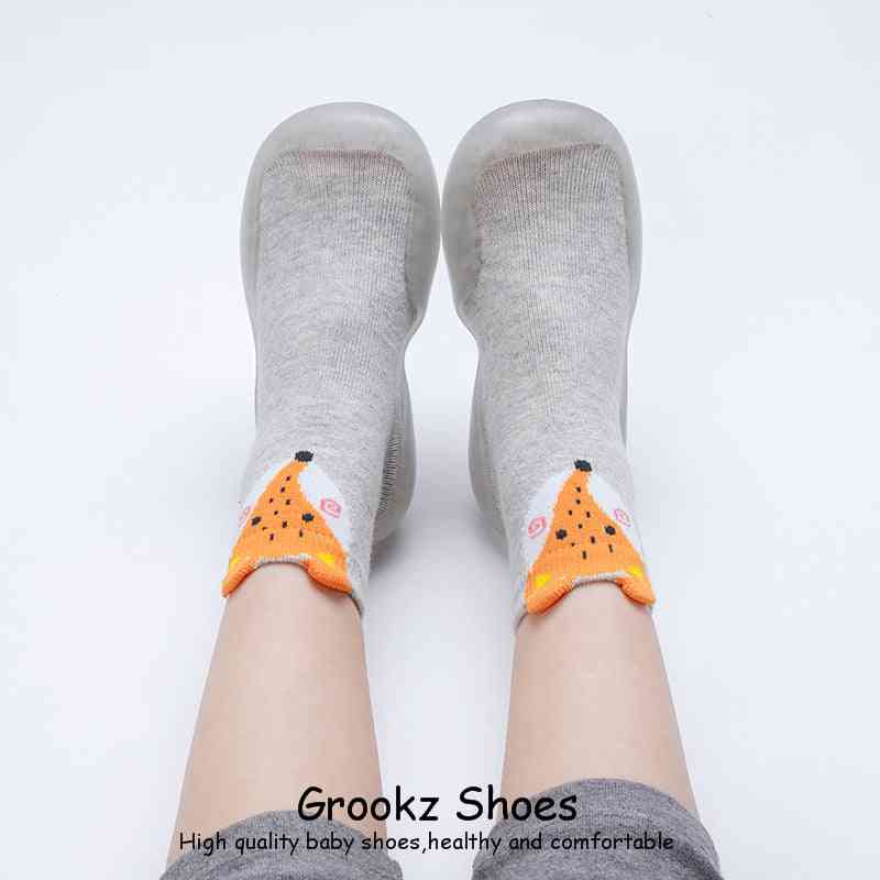 Tall Animal Sock Shoes - Gray Fox