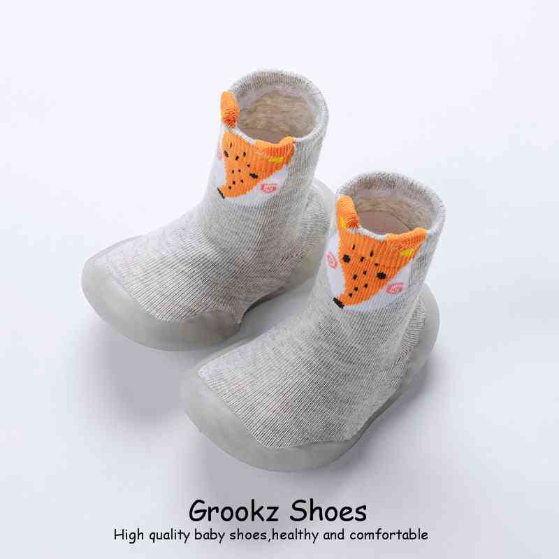 Tall Animal Sock Shoes - Gray Fox