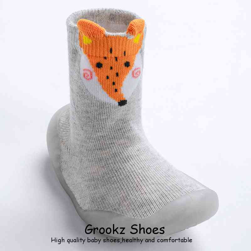 Tall Animal Sock Shoes - Gray Fox