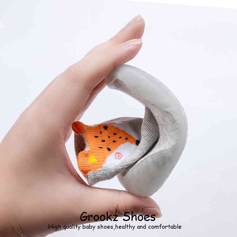 Tall Animal Sock Shoes - Gray Fox
