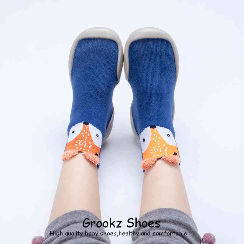 Premium Baby Sock Shoes - Blue Fox