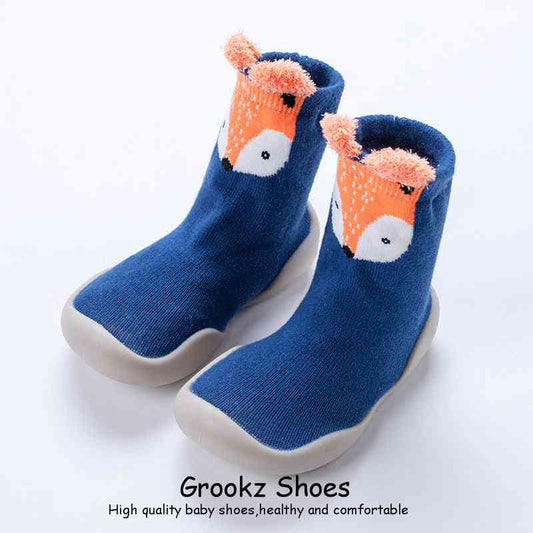 Premium Baby Sock Shoes - Blue Fox