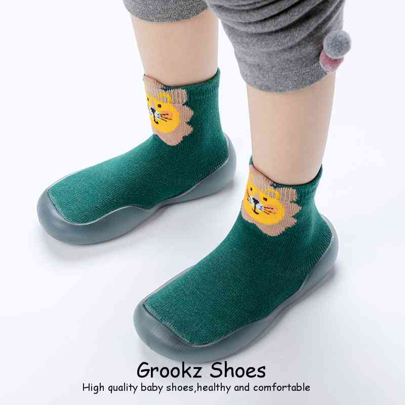 Tall Animal Sock Shoes - Green Lion