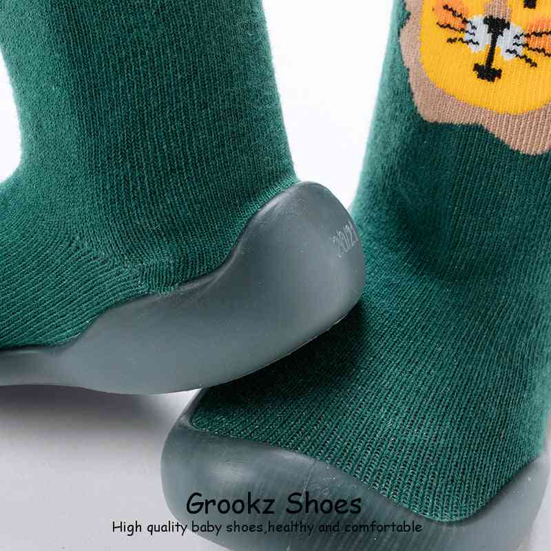Tall Animal Sock Shoes - Green Lion