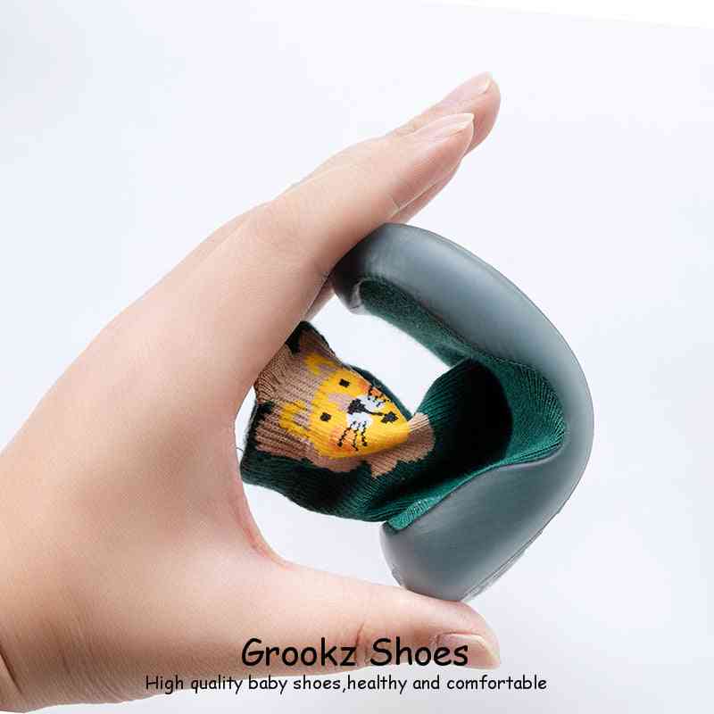 Tall Animal Sock Shoes - Green Lion