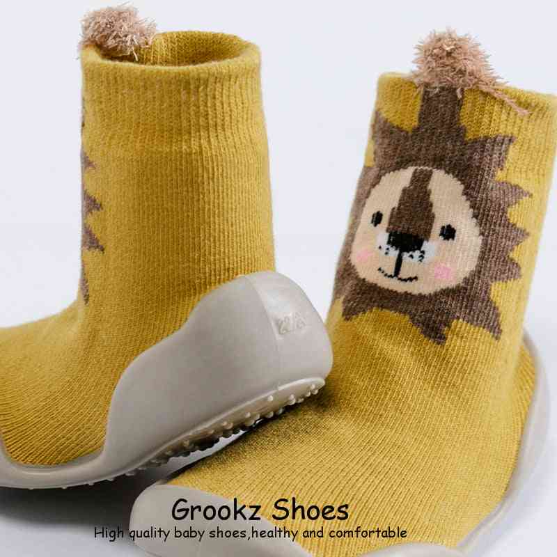 Premium Baby Sock Shoes - Yellow Lion