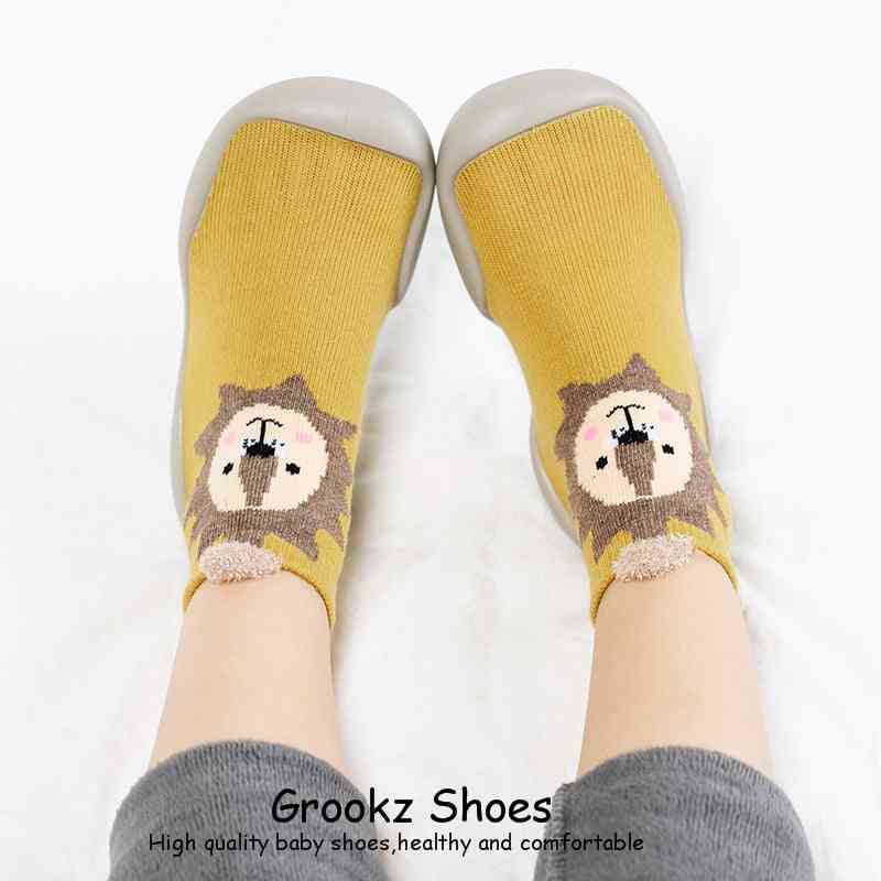 Premium Baby Sock Shoes - Yellow Lion