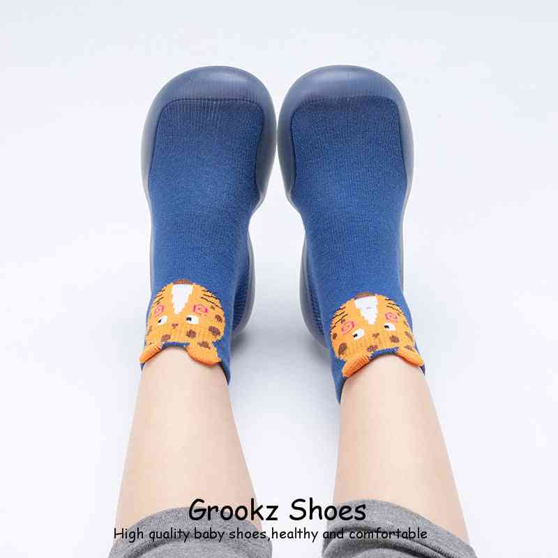 Tall Animal Sock Shoes - Blue Tiger