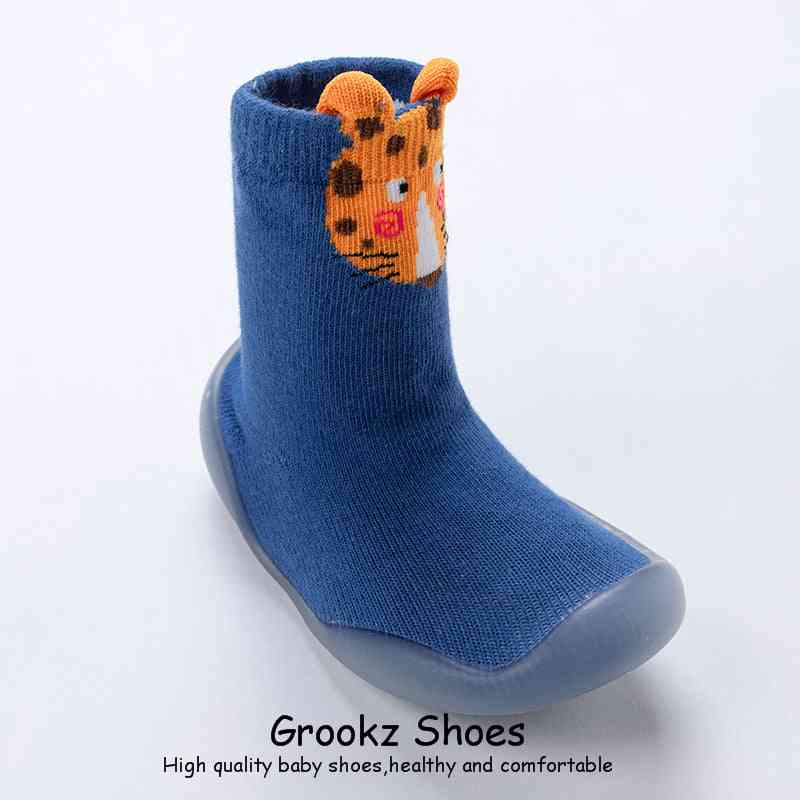 Tall Animal Sock Shoes - Blue Tiger