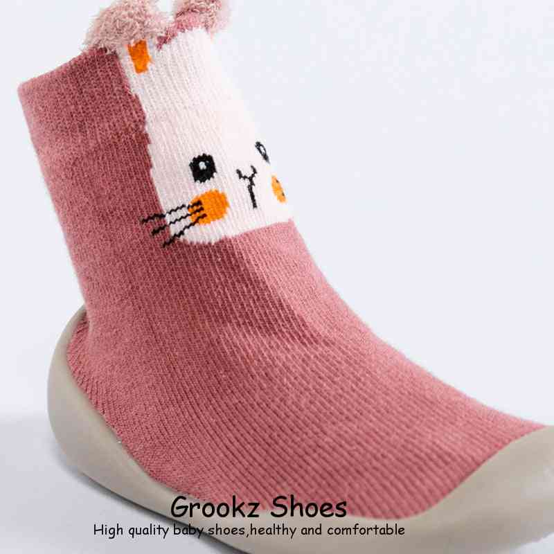 Premium Baby Sock Shoes - Pink Rabbit