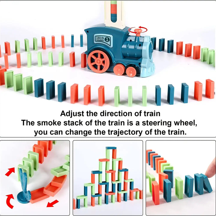 Dominoes Train Fun Automatic Placement Stand-up Electric Train Educational Children's Toy Car Kids Games Domino Train Toys - MEACAOFG