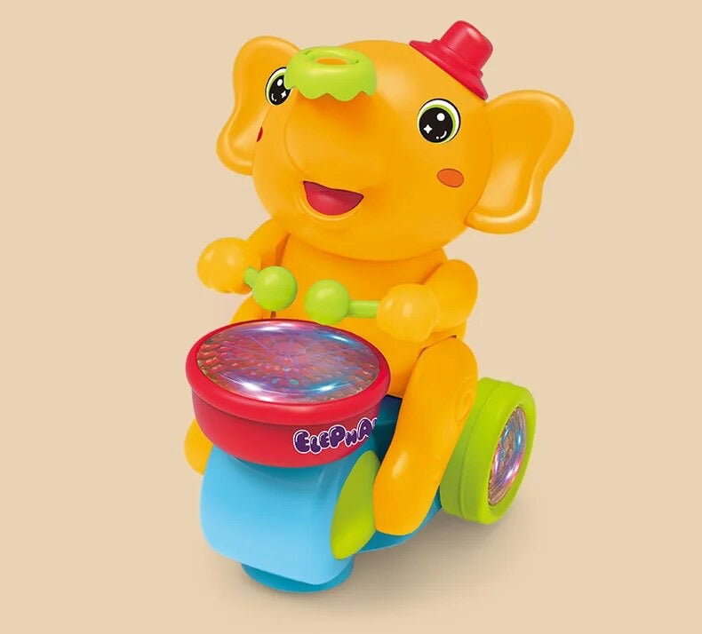 Cute Elephant Toy Beating Drum