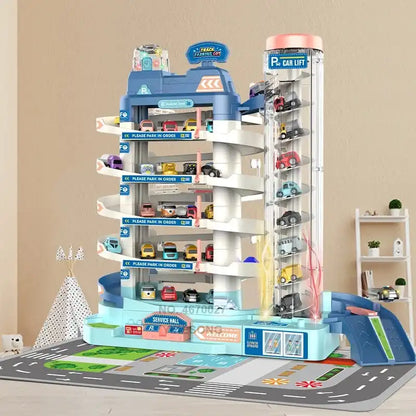 Garage Cars Toys Elevator _ Parking Cars Toy Elevator _ Rotating Parking Lot Toy - Car - MEACAOFG