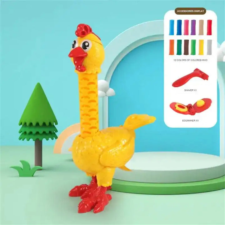 Diy Hen Plasticine Toys Montessori Feather Funny Chicken Toys Color Layer Pla - MEACAOFG