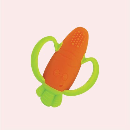 Carrot Textured Silicone Baby Teether