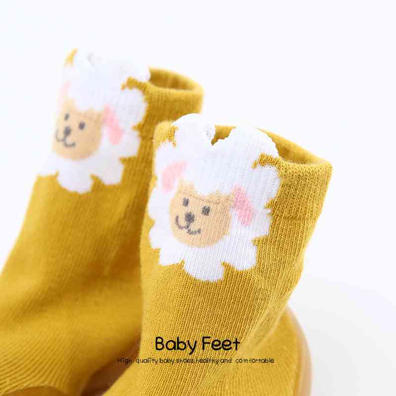 Tall Animal Sock Shoes - Yellow Sheep