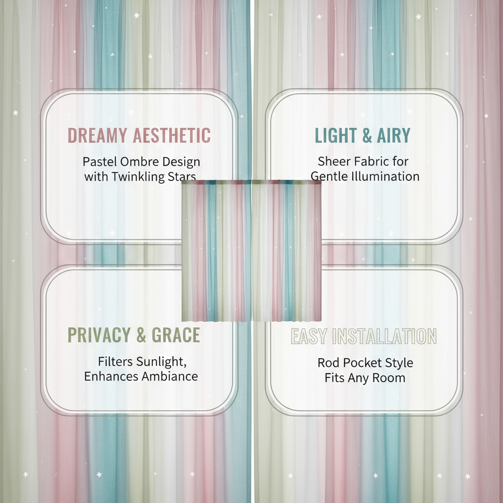 Dreamy Star Curtain – No Drilling Needed