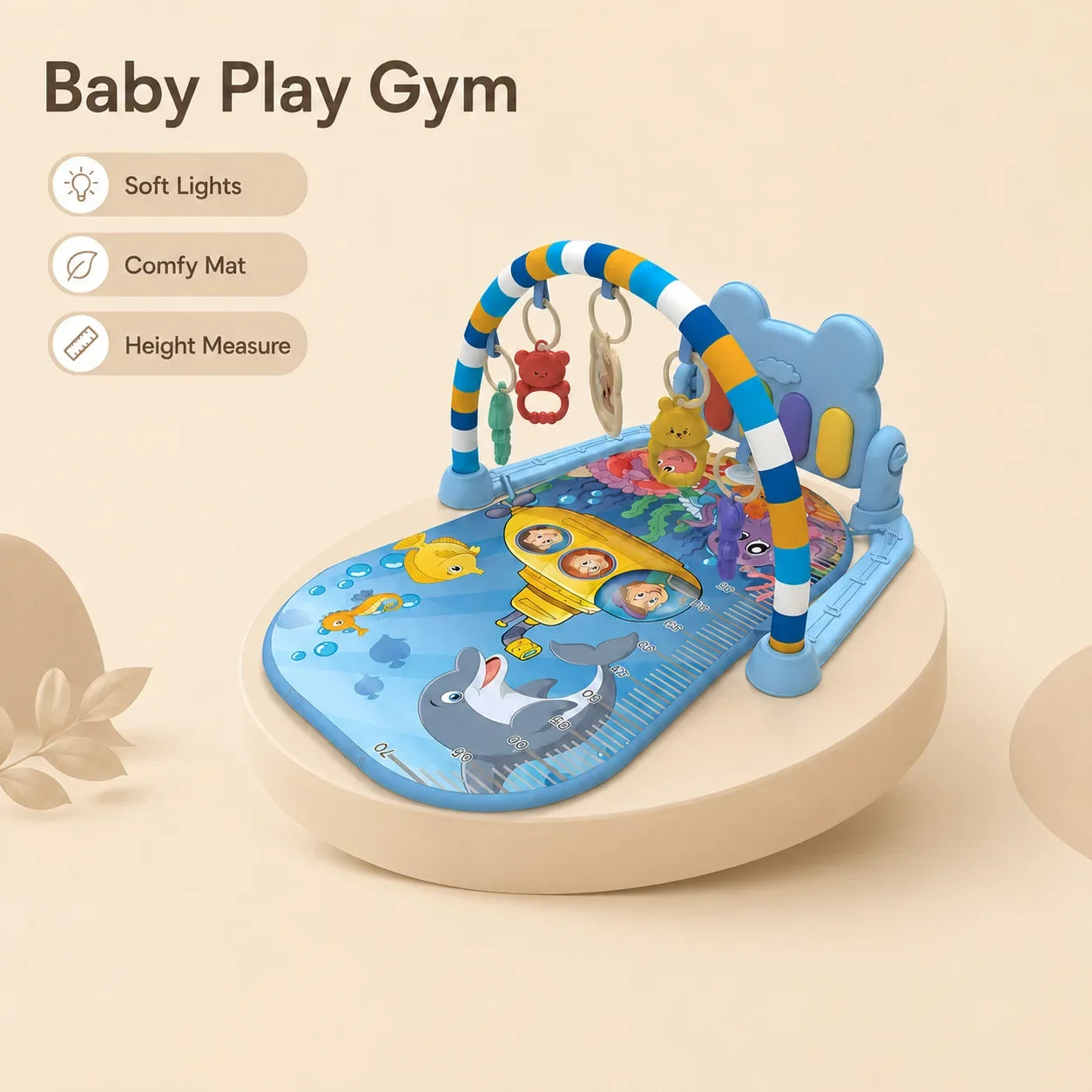 3-in-1 Baby Kick and Play Piano Gym Mat