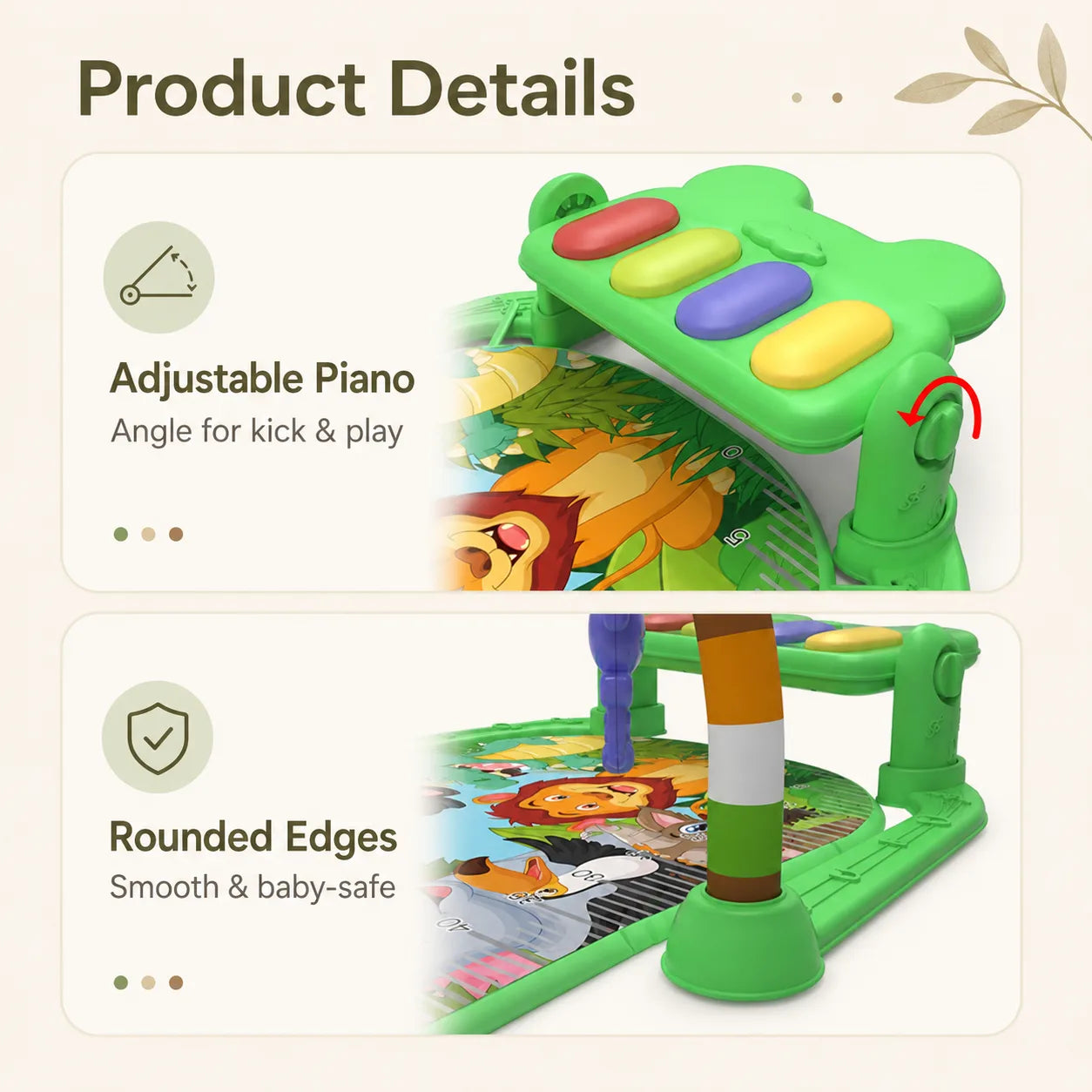 3-in-1 Baby Kick and Play Piano Gym Mat