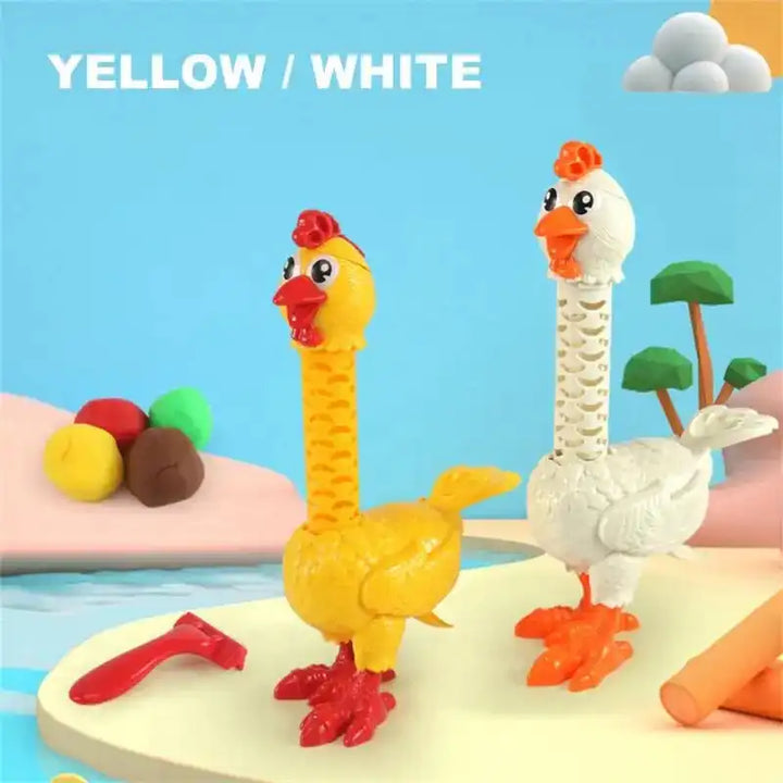 Diy Hen Plasticine Toys Montessori Feather Funny Chicken Toys Color Layer Pla - MEACAOFG