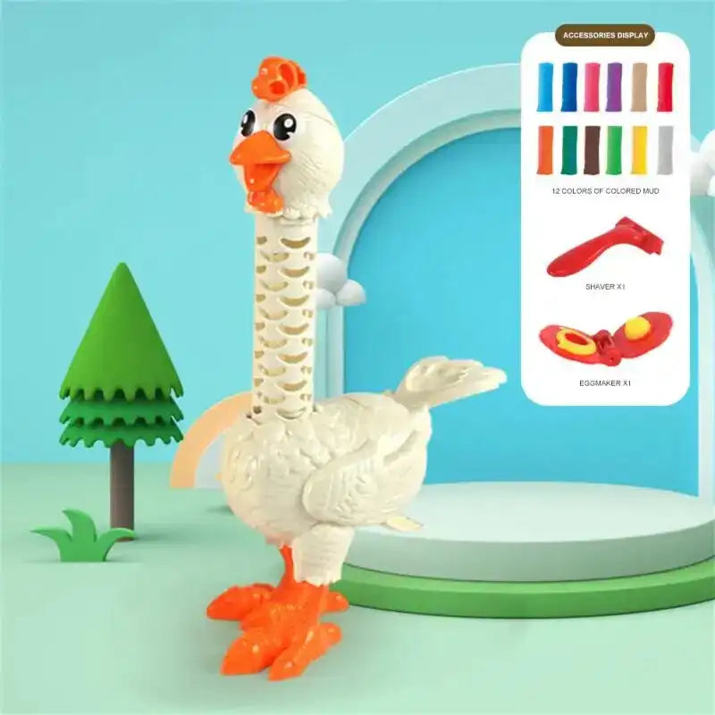 Diy Hen Plasticine Toys Montessori Feather Funny Chicken Toys Color Layer Pla - MEACAOFG