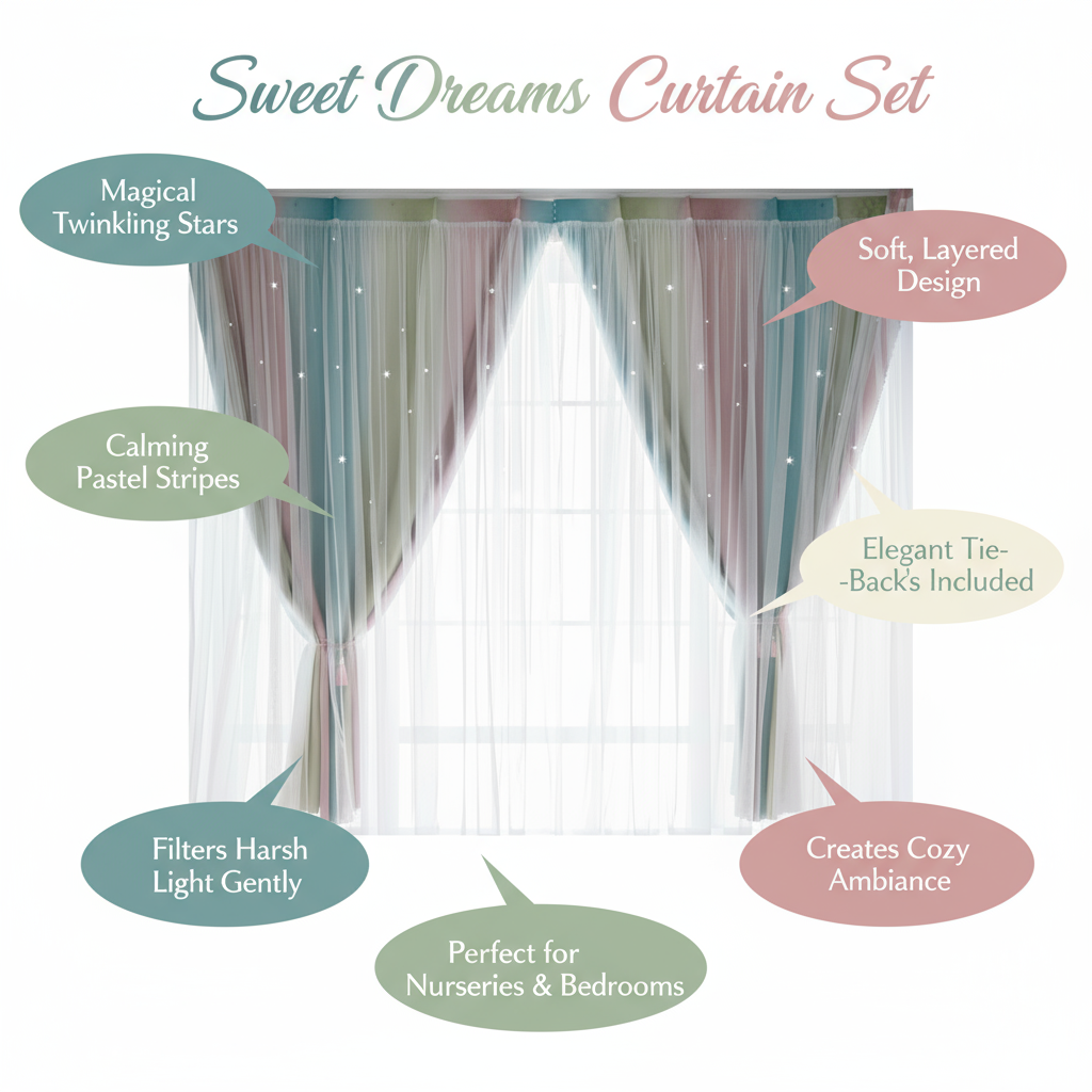 Dreamy Star Curtain – No Drilling Needed