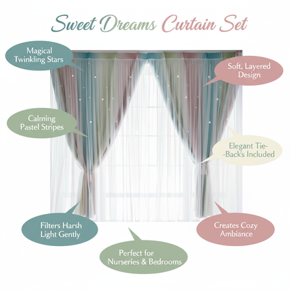 Dreamy Star Curtain – No Drilling Needed