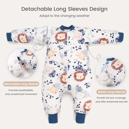 2.5 Tog Removable Sleeves Toddler Sleep Sack with Feet 1-3 Years