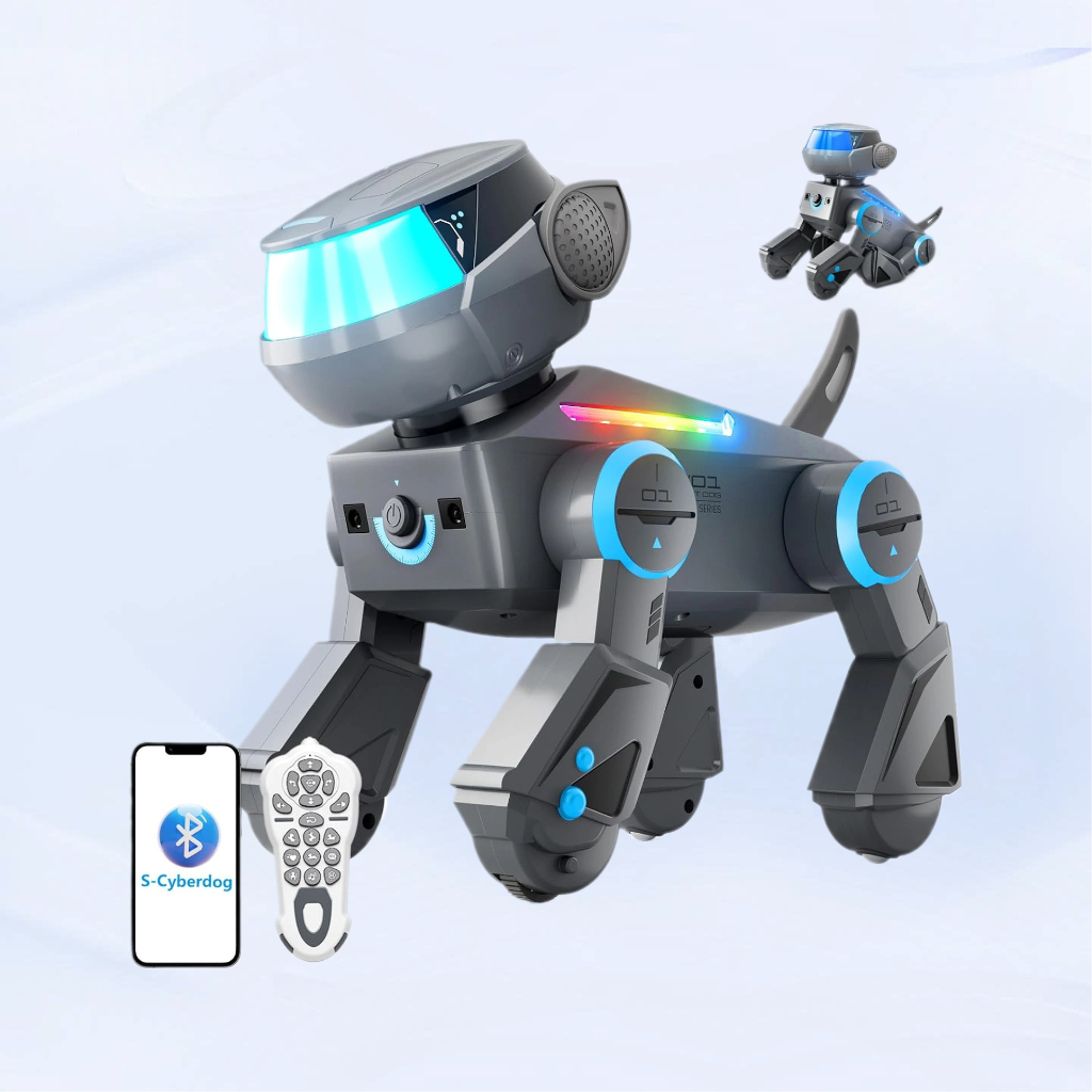 Smart Programmable Robot Dog with Bluetooth Control & LED Eyes