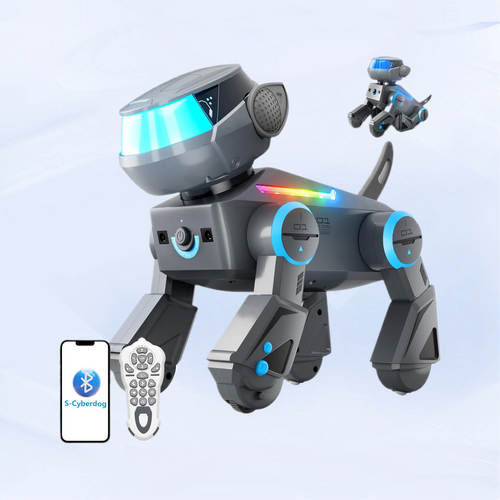 Smart Programmable Robot Dog with Bluetooth Control & LED Eyes