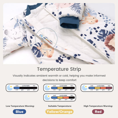 2.5 Tog Removable Sleeves Toddler Sleep Sack with Feet 1-3 Years