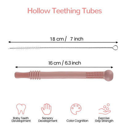 Hollow Teether Tube Chew Straw Sensory Toy