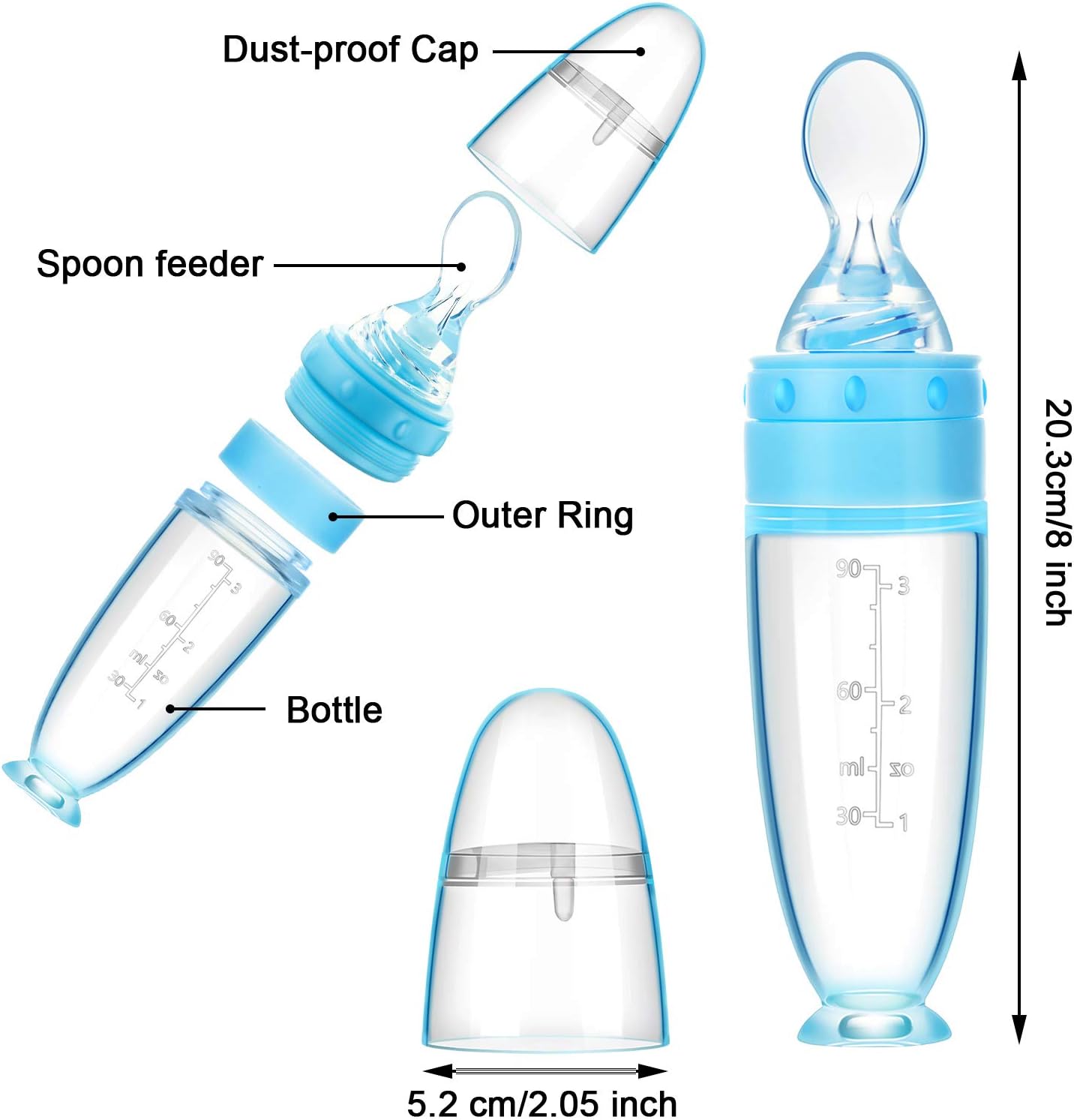 2-piece silicone spoon with stand base