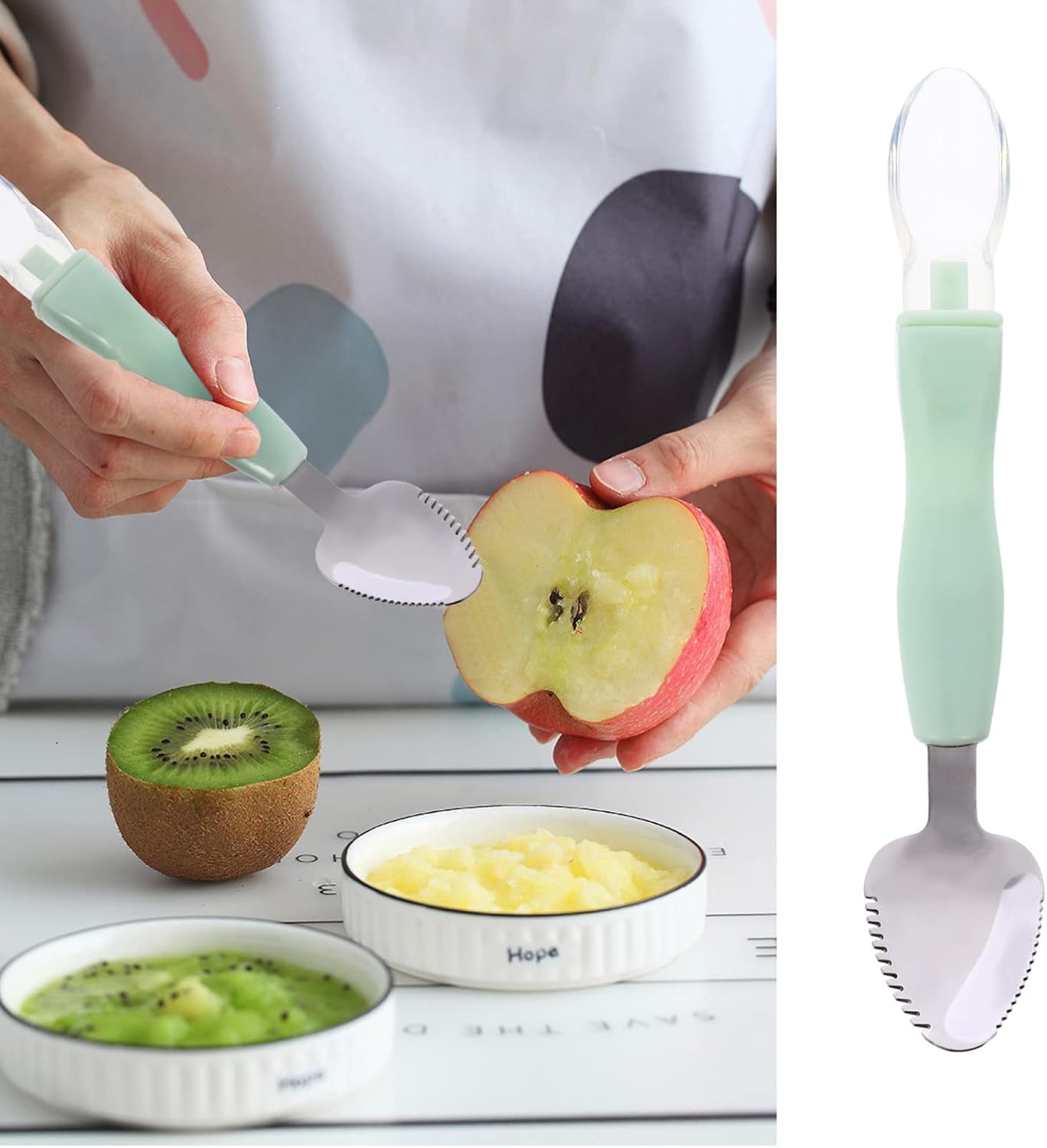 Food Scraper Silicone Feeding Double Head Fruit Puree Spoon