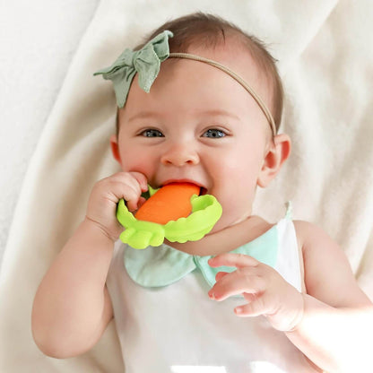 Carrot Textured Silicone Baby Teether