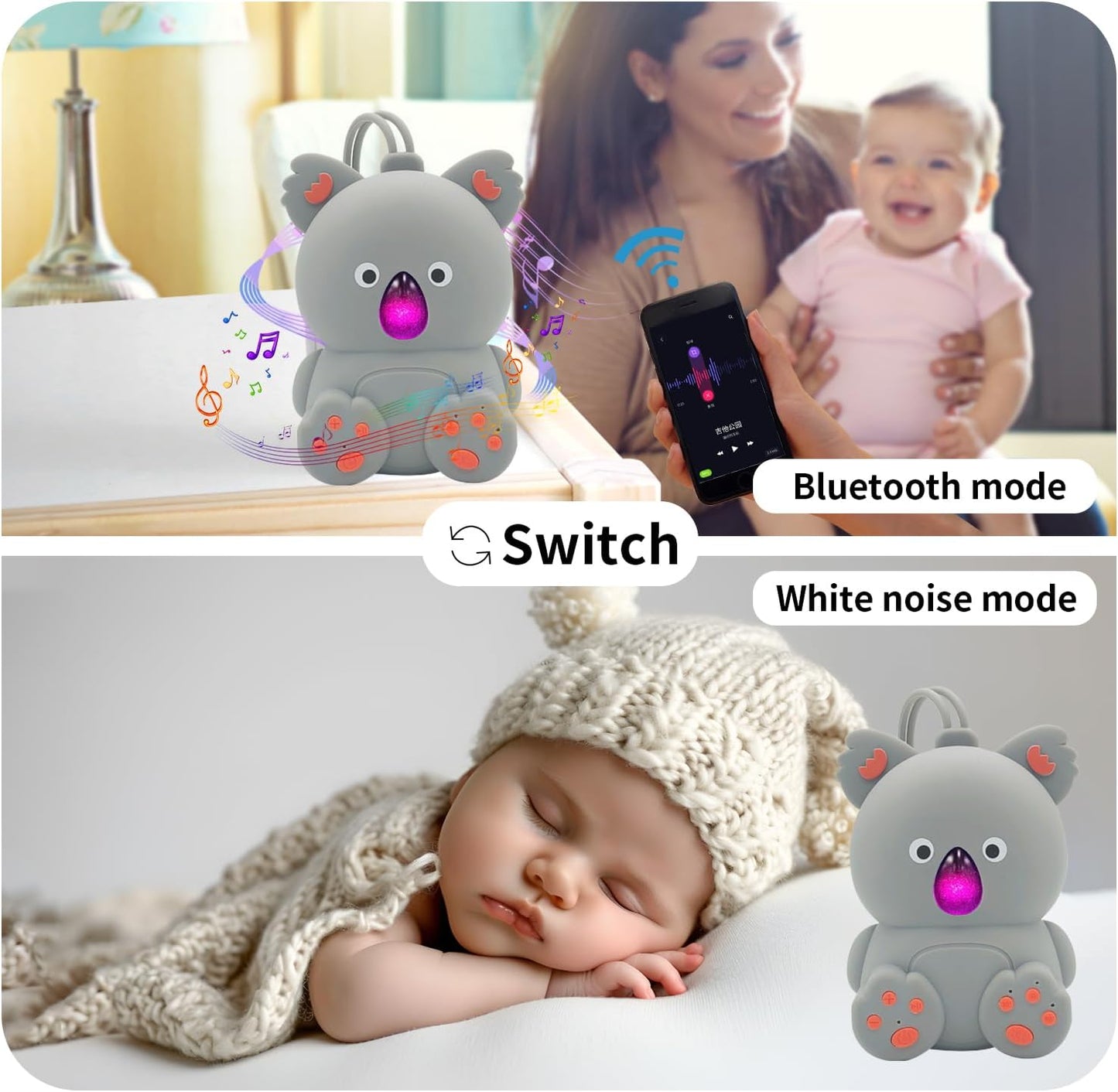 Baby Sound Machine White Noise Machine with Bluetooth Speaker