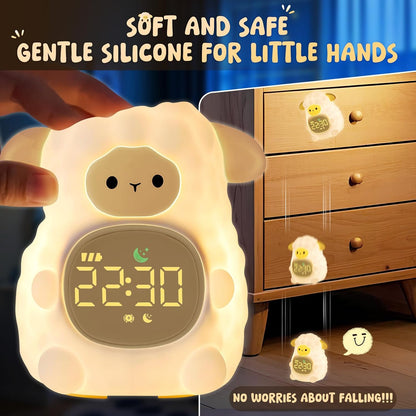 Sheep Alarm Clock with Night Light for Kids with Sleep Training and Sound Machine