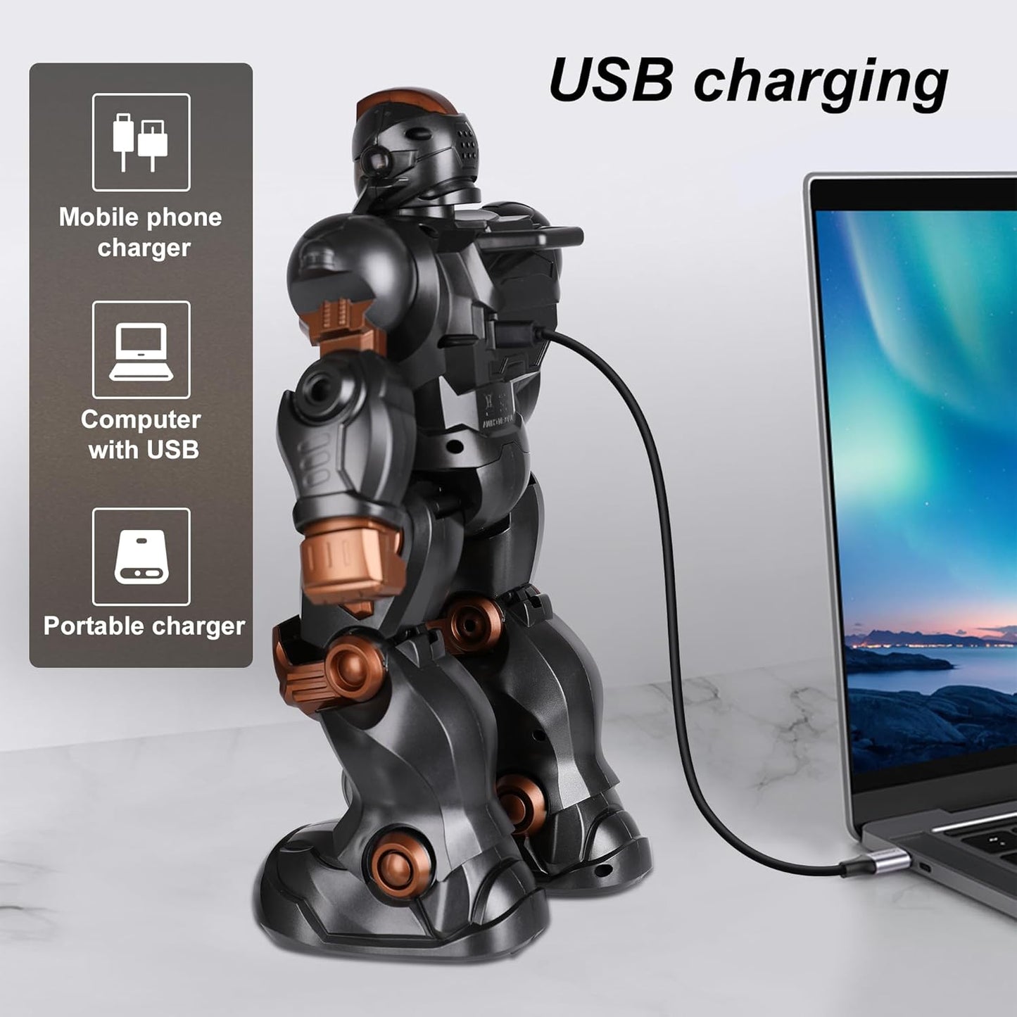 Programmable Remote Control Robot - Interactive Dancing Metal Toy for Kids