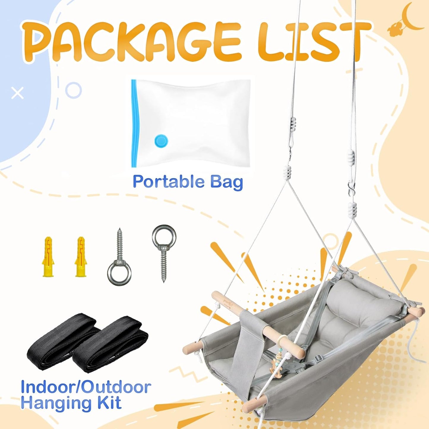 Canvas Hammock Swing for Baby to Toddler