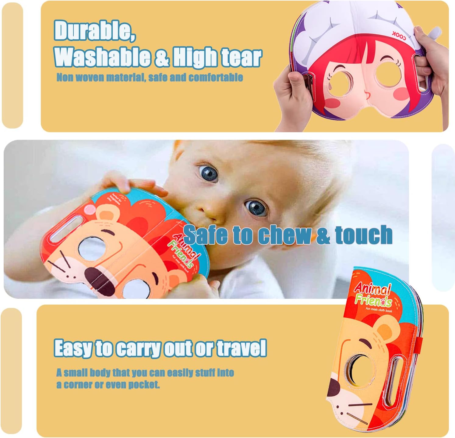 Sensory Baby Toys Folding Felt Educational Baby Cloth Book
