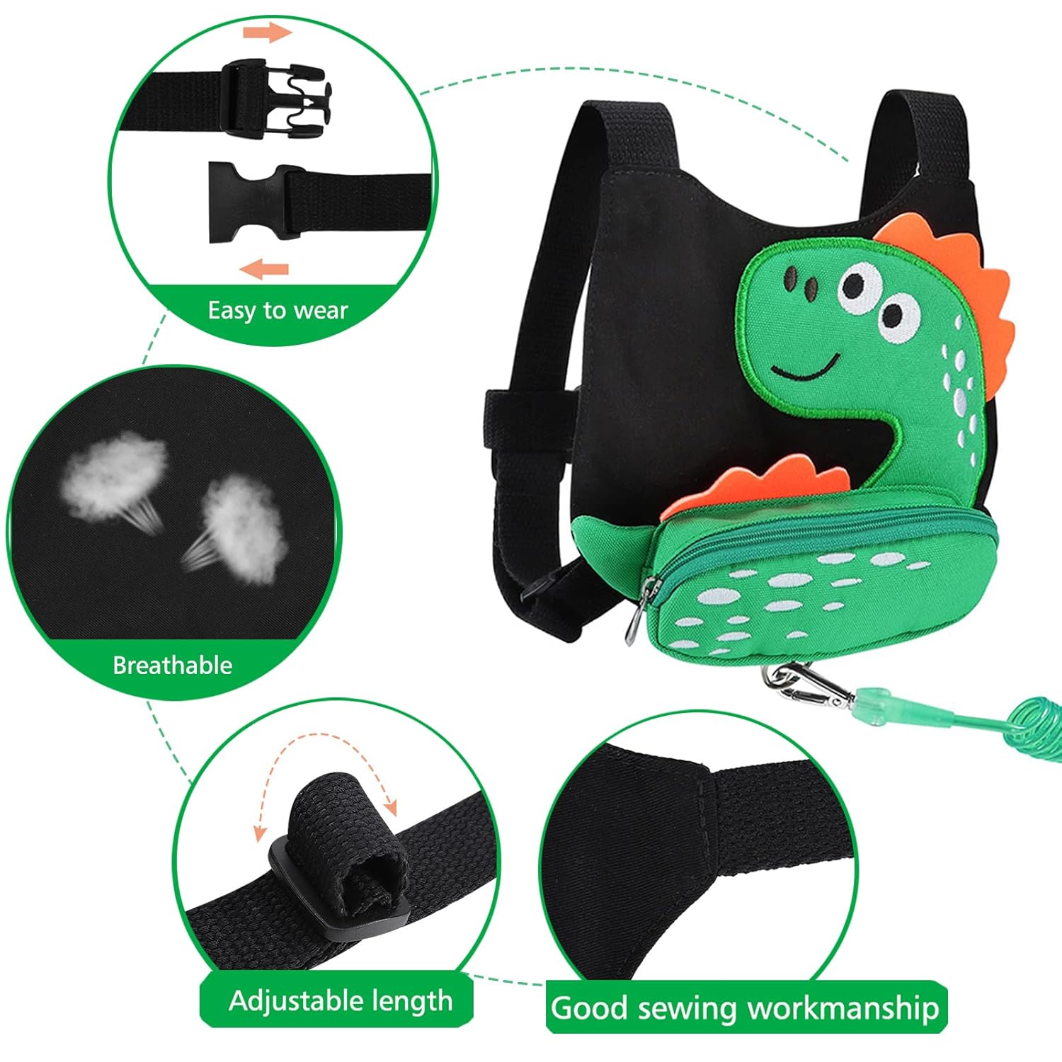 3 in 1 Toddler Harness Leash + Baby Anti Lost Wrist Link