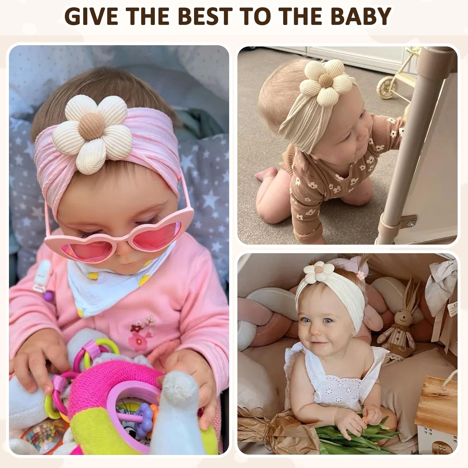 2 Pcs Baby Flower Headbands