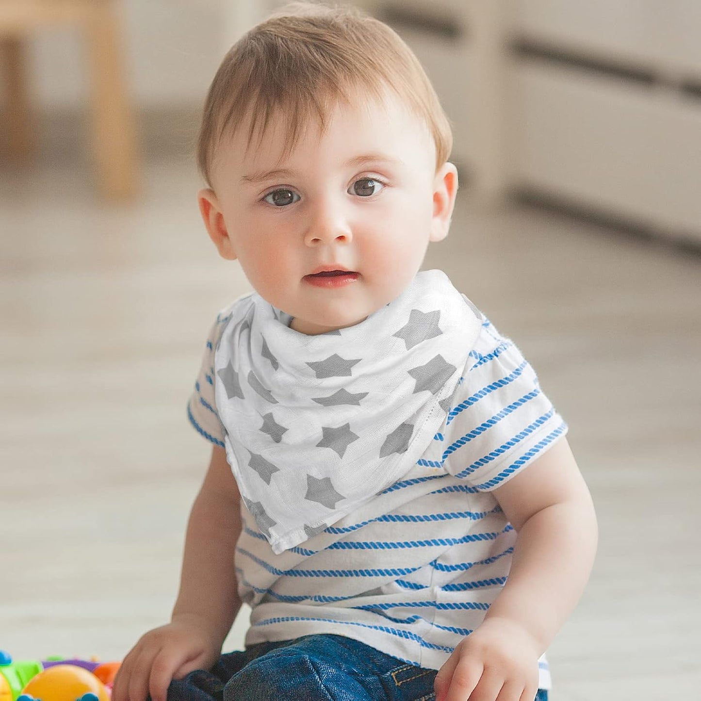 Baby Blankets Cloths Double Absorbent Infant Swaddling Wrap - 6 Pack (Star)