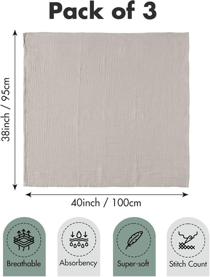Muslin Swaddle Blankets for Newborn-3 Pack
